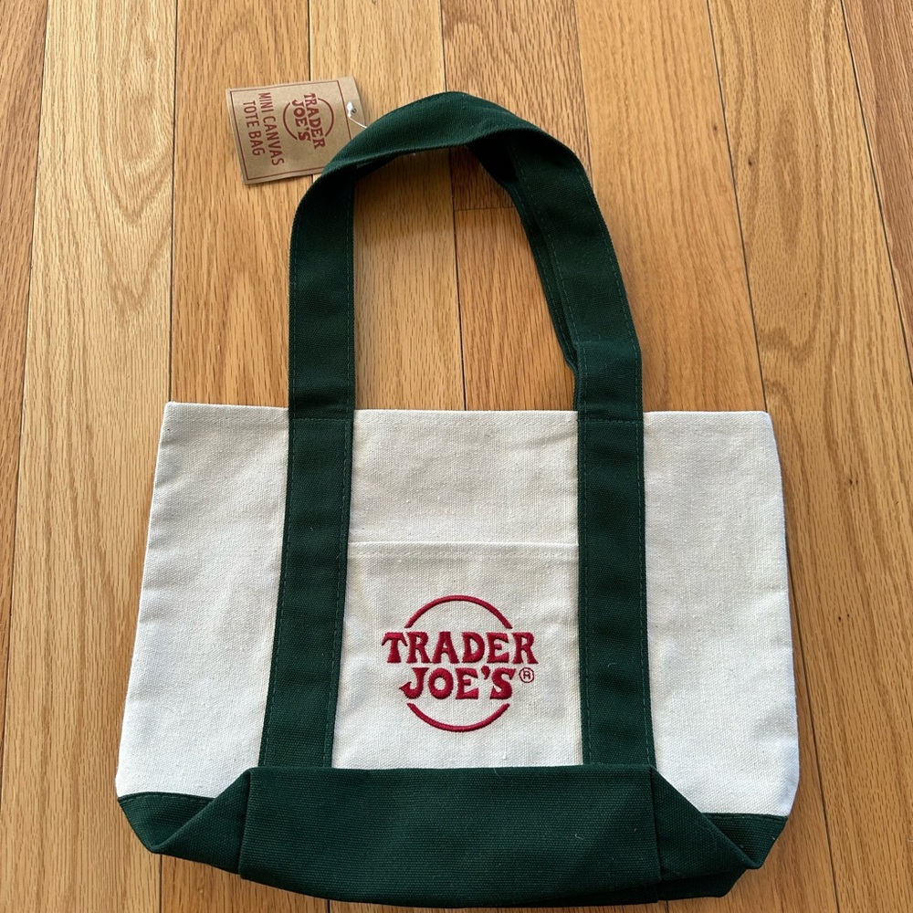 Nwt trader joes mini tote green